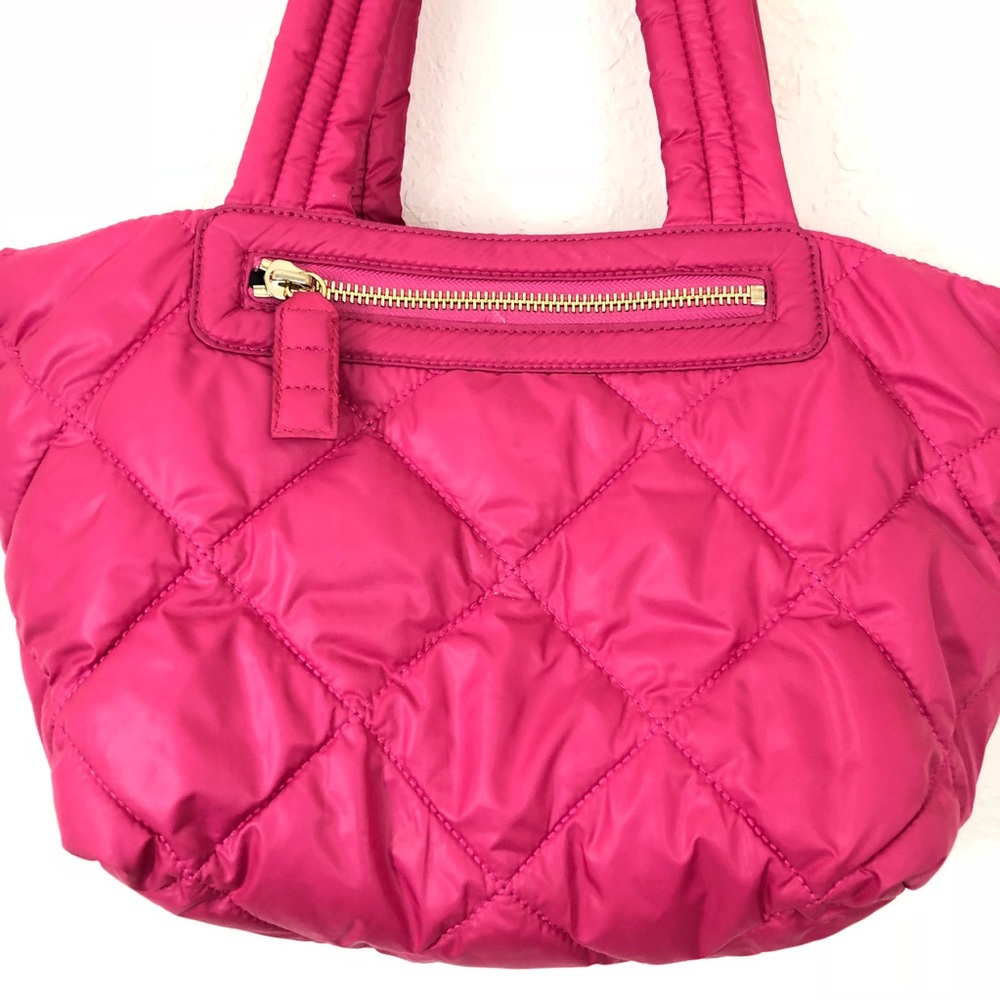 Juicy Couture Pink Tote Gold Stud Zipper Quilted